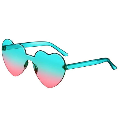 Rimless Heart Sunglasses – Colorful Gradient Love Shades – Elegant Men's Accessory | Accessorio Uomo Elegante