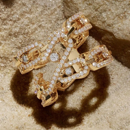 18K Gold Geometric Zircon Ring