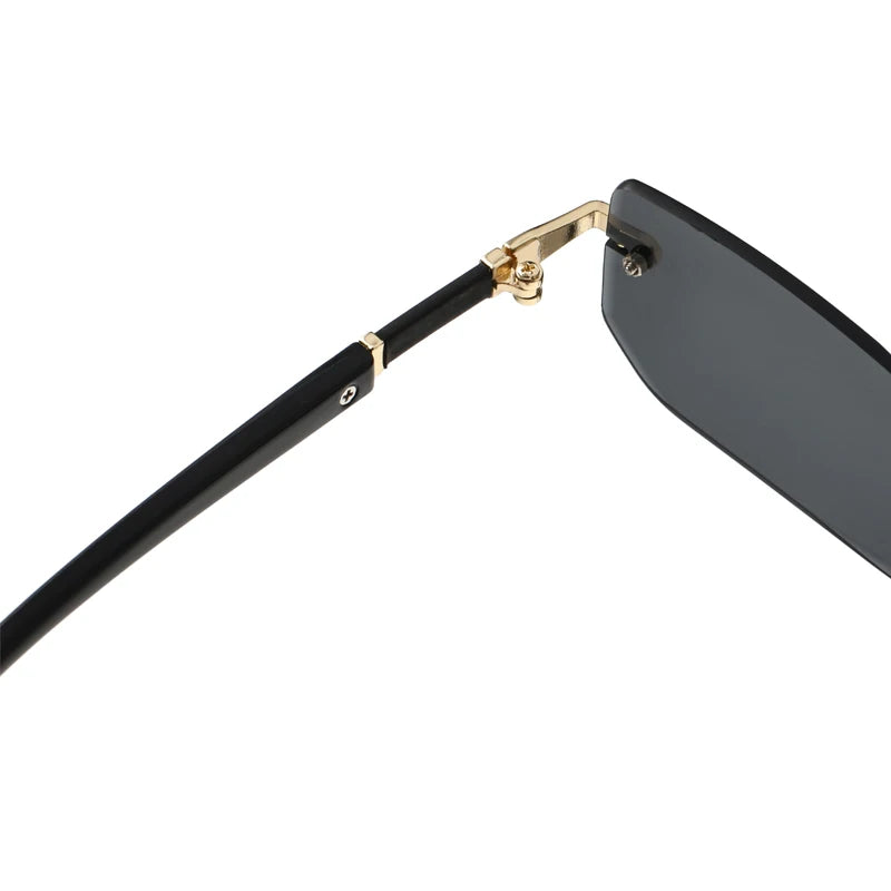 DRAVEN — Rimless Rectangle Sunglasses – Trendy Retro Look