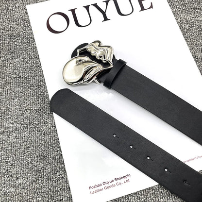 Y2K PU Leather Belt Women 2025 Large Buckle Design – Elegant Men's Accessory | Accessorio Uomo Elegante