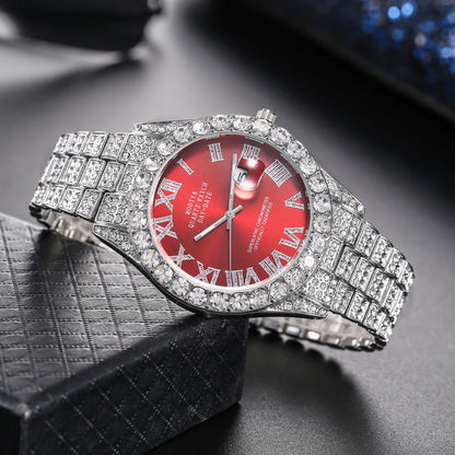 Diamond Pulse – Unisex Crystal Luxury Watch with Full Rhinestone Detailing – Elegant Men's Accessory | Accessorio Uomo Elegante