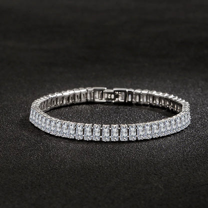 925 Sterling Silver Crystal Bracelet – Elegant Men's Accessory | Accessorio Uomo Elegante