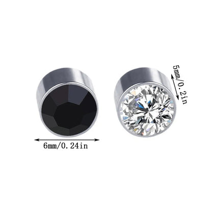 Magnetic Zircon Stud Earrings – Elegant Men's Accessory | Accessorio Uomo Elegante