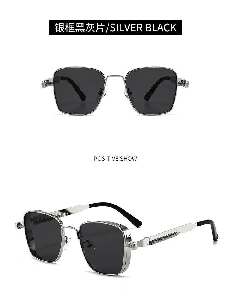 Polarized Metal Sunglasses – High-End Punk Style – Elegant Men's Accessory | Accessorio Uomo Elegante
