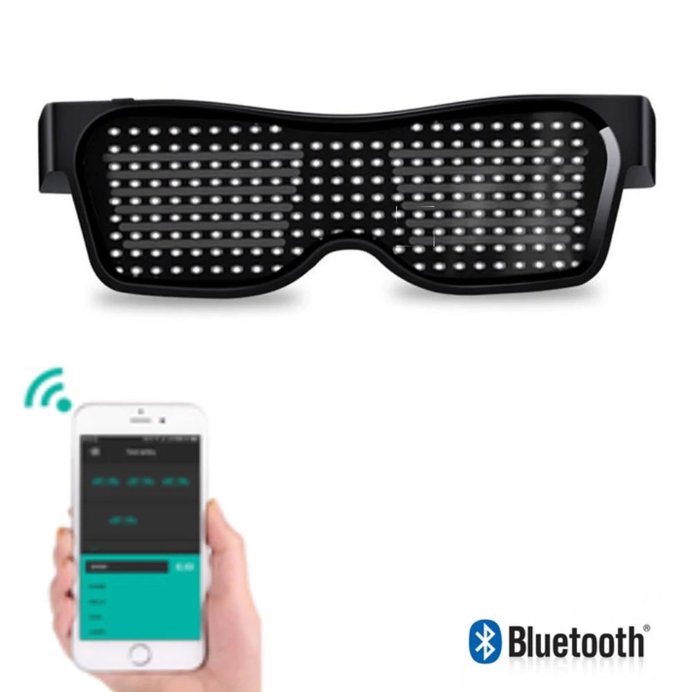 DRAVEN — Programmable LED Text Sunglasses – Graffiti Party Style