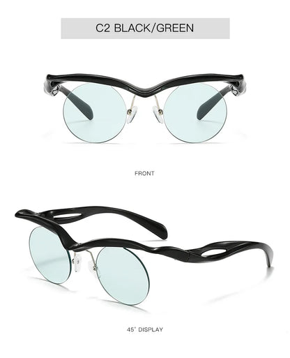 Rimless Round Sunglasses – Trendy Designer Shape – Elegant Men's Accessory | Accessorio Uomo Elegante