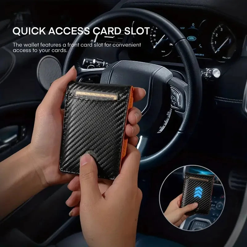 DRAVEN — Slim Leather Money Clip Wallet Men RFID Bifold Design