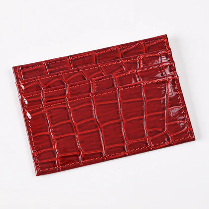 Crocodile Pattern PU Leather Card Holder Wallet Women – Elegant Men's Accessory | Accessorio Uomo Elegante