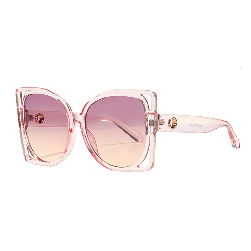 DRAVEN — Oversized Square Sunglasses – Leopard Gradient Design