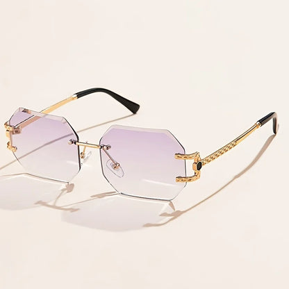 Rimless Geometric Sunglasses – Clear Lens Street Luxury – Elegant Men's Accessory | Accessorio Uomo Elegante