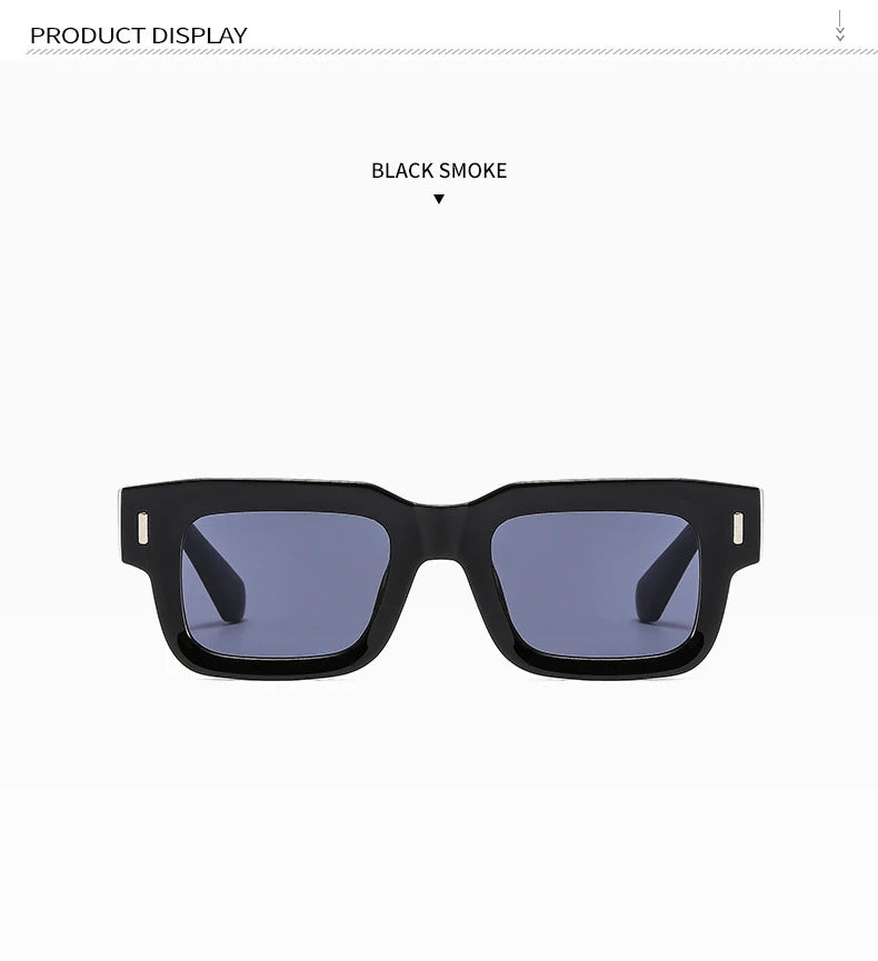 Designer Square Sunglasses – Ocean Color Rivet Design – Elegant Men's Accessory | Accessorio Uomo Elegante