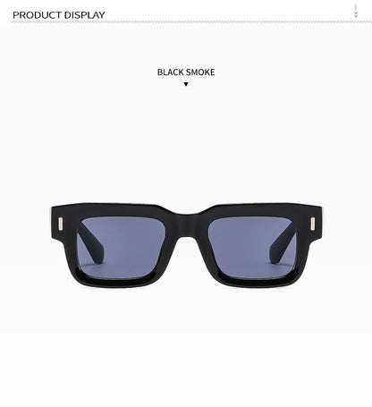 Designer Square Sunglasses – Ocean Color Rivet Design – Elegant Men's Accessory | Accessorio Uomo Elegante