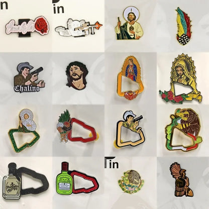 Virgin Mary Metal Pin – Retro Baseball Cap Brooch