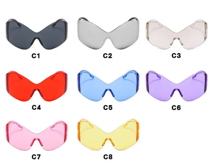 Rimless Wrap Sunglasses – Futuristic Shield Style – Elegant Men's Accessory | Accessorio Uomo Elegante