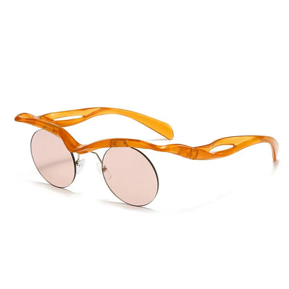 Rimless Round Sunglasses – Trendy Designer Shape – Elegant Men's Accessory | Accessorio Uomo Elegante