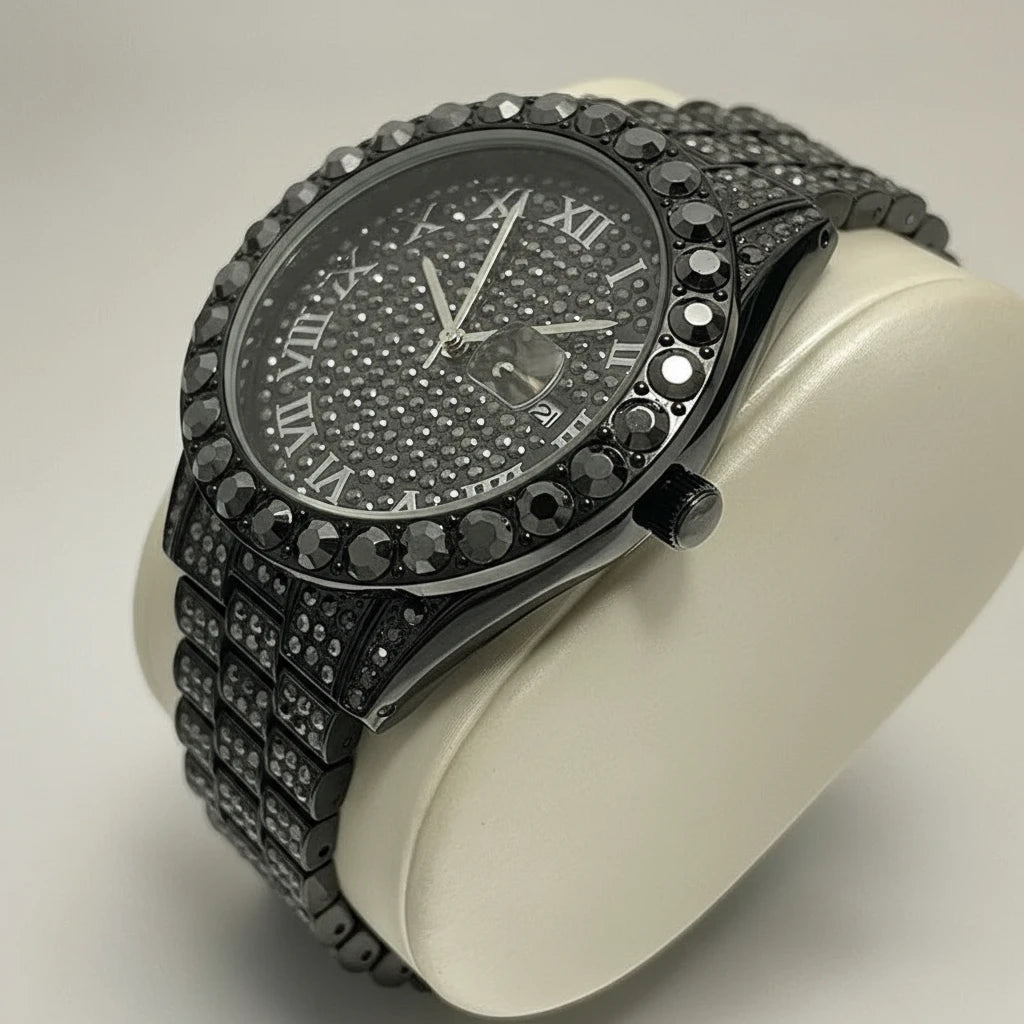 DRAVEN — Ice Rebellion — Full Stone-Set Men’s Steel Watch