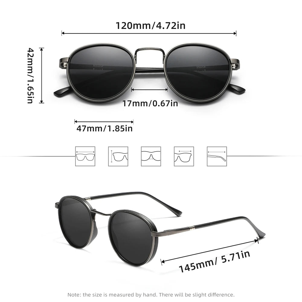Retro Round Sunglasses – Polarized Classic Design – Elegant Men's Accessory | Accessorio Uomo Elegante