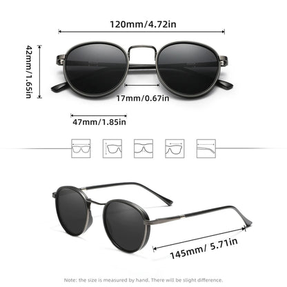 Retro Round Sunglasses – Polarized Classic Design – Elegant Men's Accessory | Accessorio Uomo Elegante