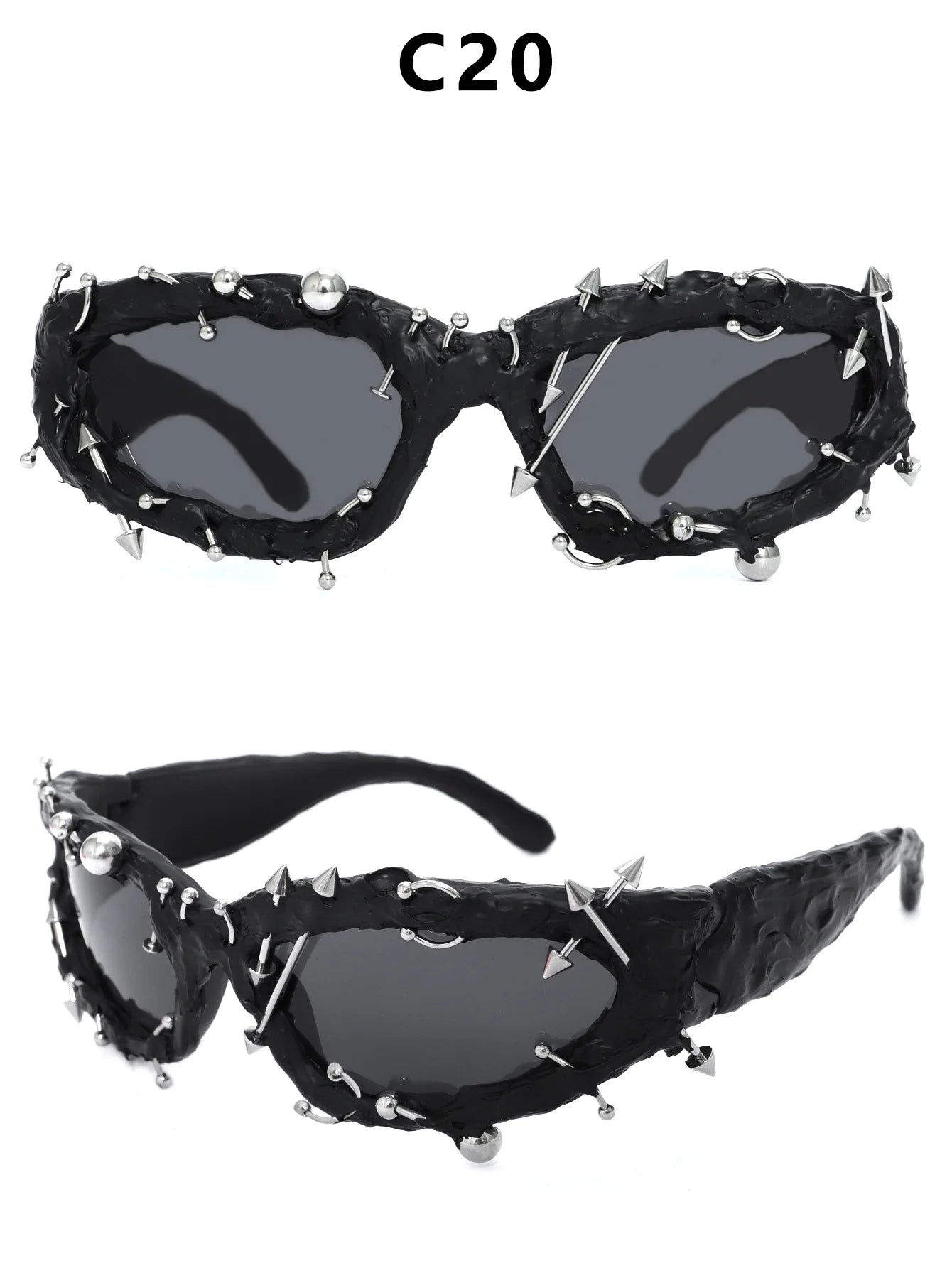 DRAVEN — Twisted Frame Sunglasses – Handmade Y2K Retro Shades