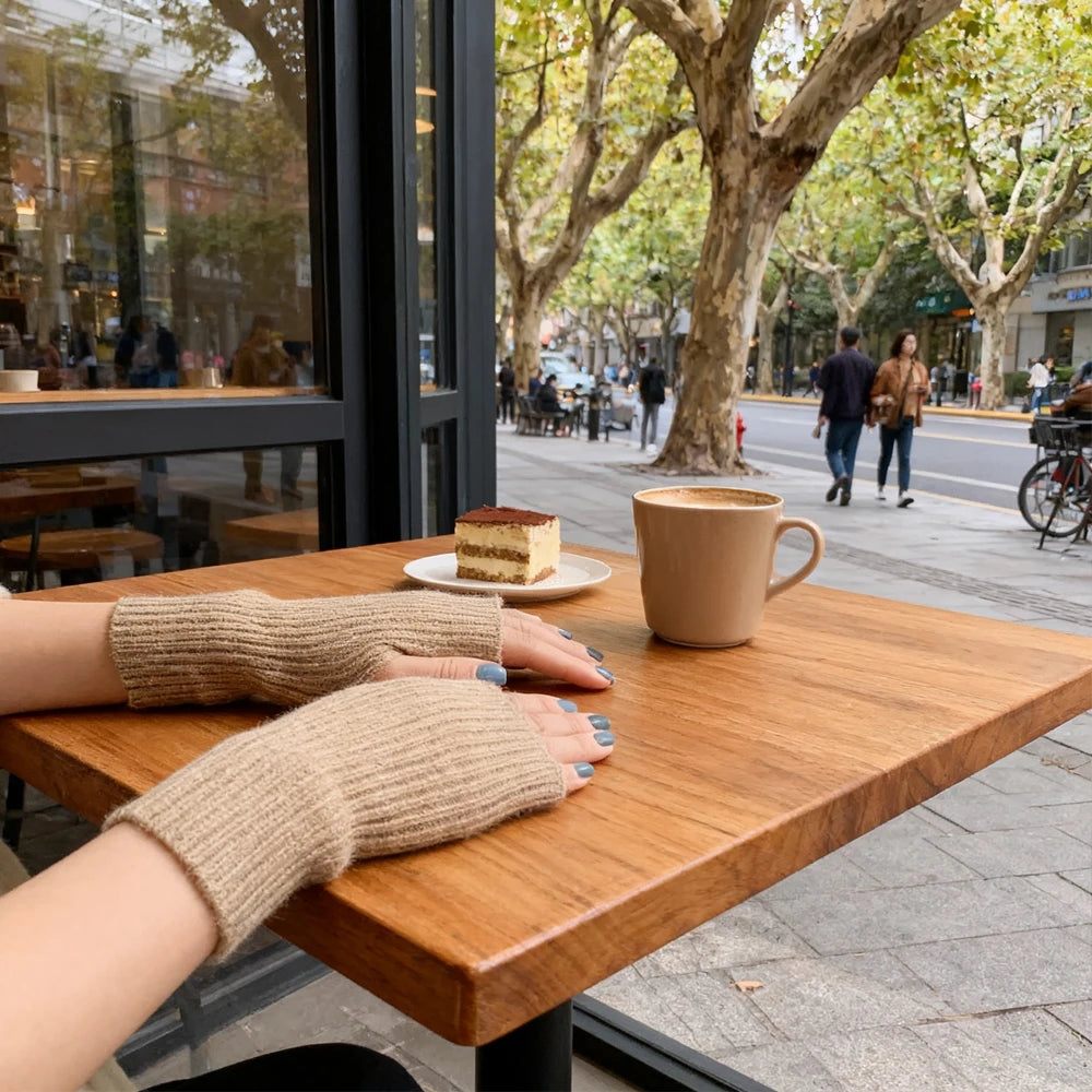 Plush Half Finger Gloves – Women’s Warm Winter Style – Elegant Men's Accessory | Accessorio Uomo Elegante