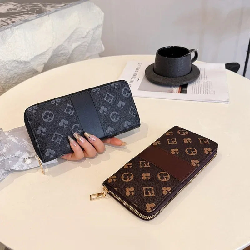 Long Wallet Women 2025 Fashion Print Zipper Design – Elegant Men's Accessory | Accessorio Uomo Elegante