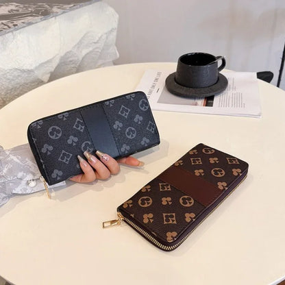 Long Wallet Women 2025 Fashion Print Zipper Design – Elegant Men's Accessory | Accessorio Uomo Elegante