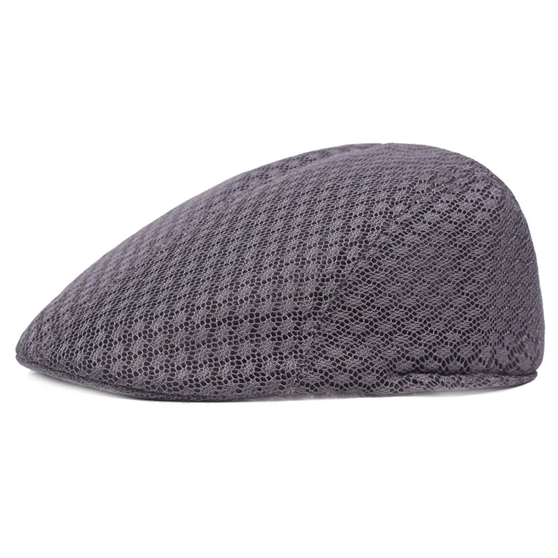 2025 Summer Mesh Beret Hat – Unisex Breathable Newsboy Style Cap – Elegant Men's Accessory | Accessorio Uomo Elegante