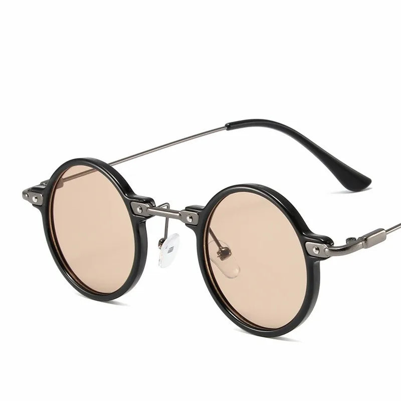 DRAVEN — Round Metal Sunglasses – Retro Steampunk Design