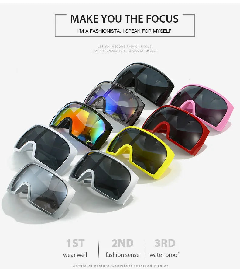 DRAVEN — Futuristic Shield Sunglasses – Oversized Wrap Design