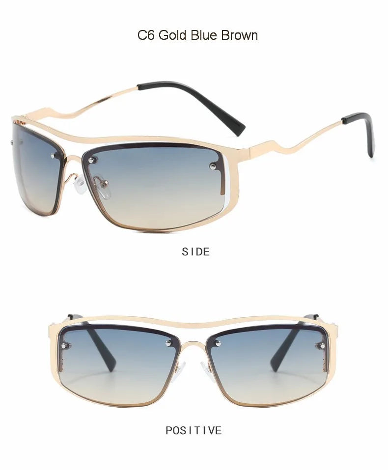 DRAVEN — Square Goggle Sunglasses – Y2K Sports Punk Style