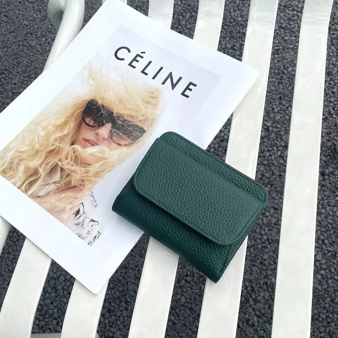 Genuine Leather Wallet Women 2025 Folding Small Design – Elegant Men's Accessory | Accessorio Uomo Elegante