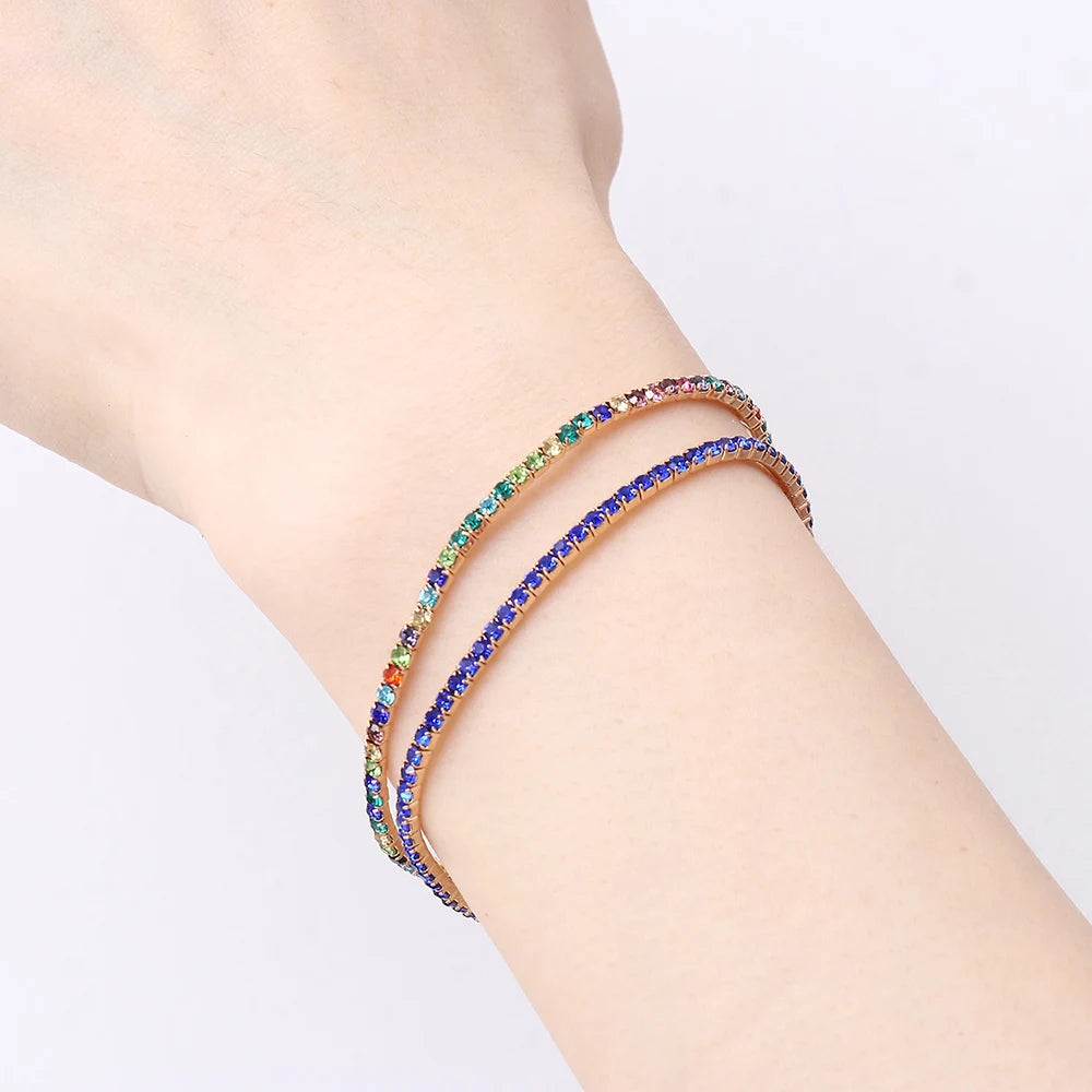 DRAVEN — Colorful Rhinestone Elastic Bracelet