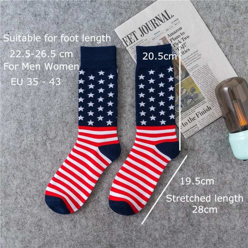 DRAVEN — US Flag Long Socks – Unisex Street Style