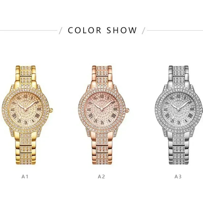 DRAVEN — Golden Muse – Women’s Gold Crystal Watch in Luxury Style