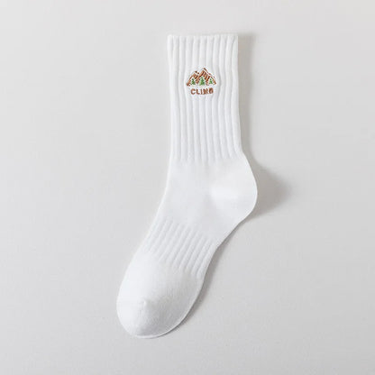 Cartoon Embroidered Socks – Unisex Harajuku Street Style