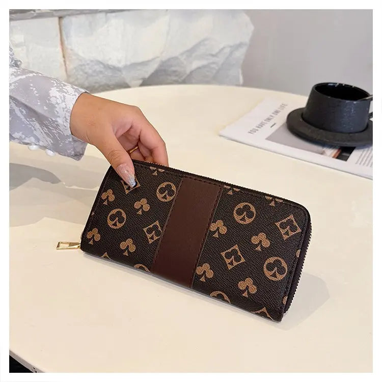 Long Wallet Women 2025 Fashion Print Zipper Design – Elegant Men's Accessory | Accessorio Uomo Elegante