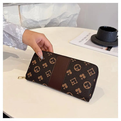 Long Wallet Women 2025 Fashion Print Zipper Design – Elegant Men's Accessory | Accessorio Uomo Elegante