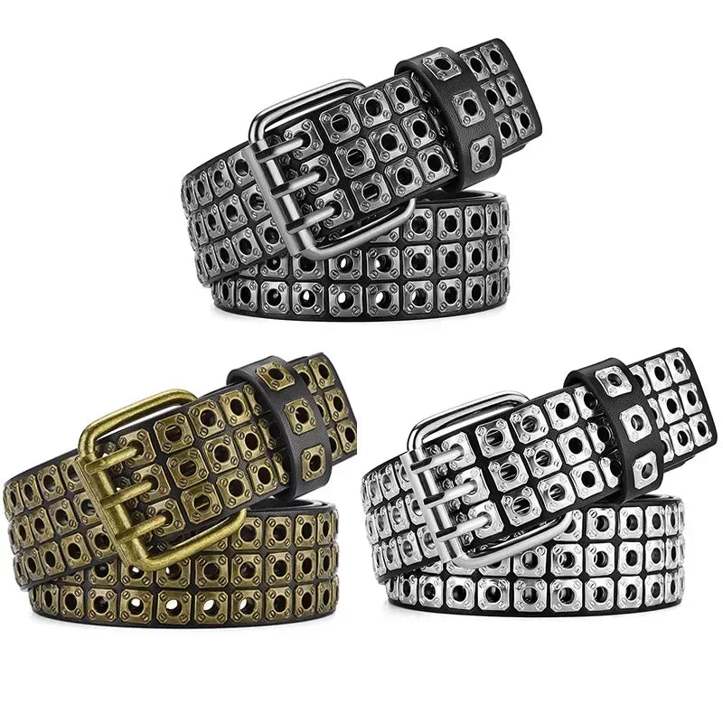 DRAVEN — Punk Street Belt Unisex Square Beads Design
