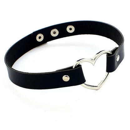 Black Layered PU Leather Choker – Gothic Punk Necklace for Men and Women