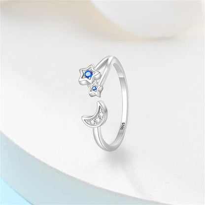 Blue Zircon Butterfly Silver Ring – Elegant Men's Accessory | Accessorio Uomo Elegante