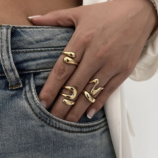 DRAVEN — Irregular Geometric Punk Ring — Rings collection | DRAVEN
