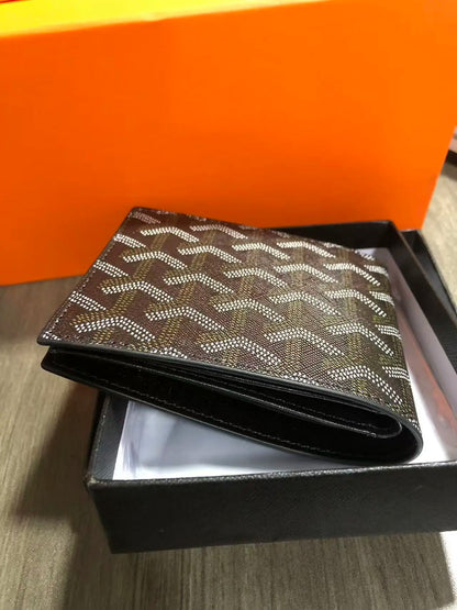 Luxury Embroidered Leather Wallet 2025 Short Slim Design – Elegant Men's Accessory | Accessorio Uomo Elegante