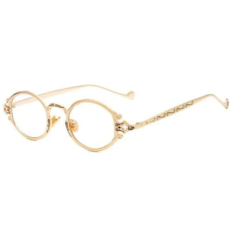 DRAVEN — Gold Metal Sunglasses – Oval Gothic Vintage Design