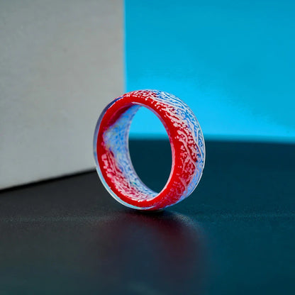 Colorful Luminous Resin Ring – Elegant Men's Accessory | Accessorio Uomo Elegante