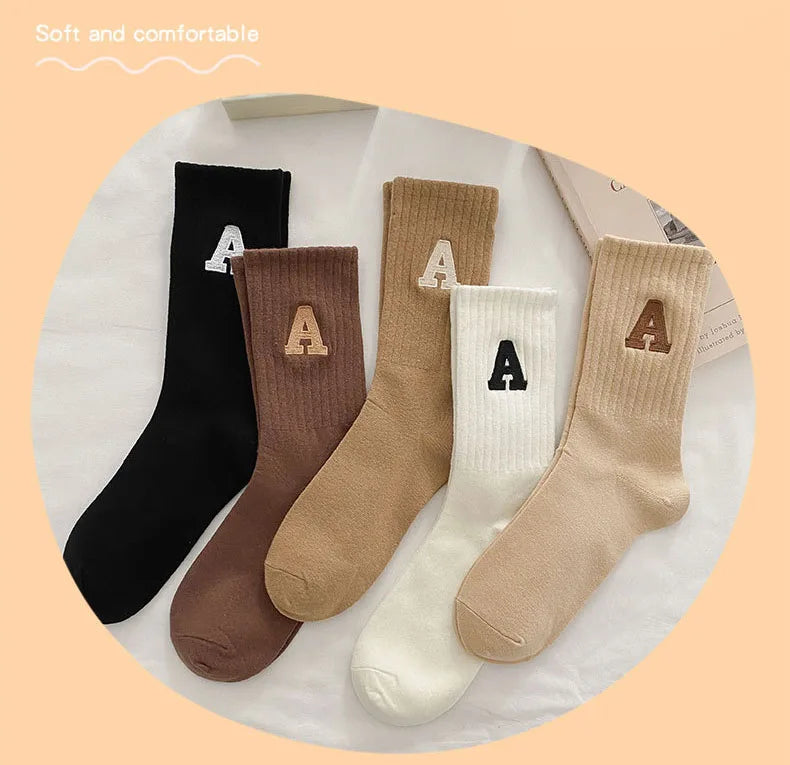 DRAVEN — Women's Kawaii Letter A Socks – Warm Korean Style