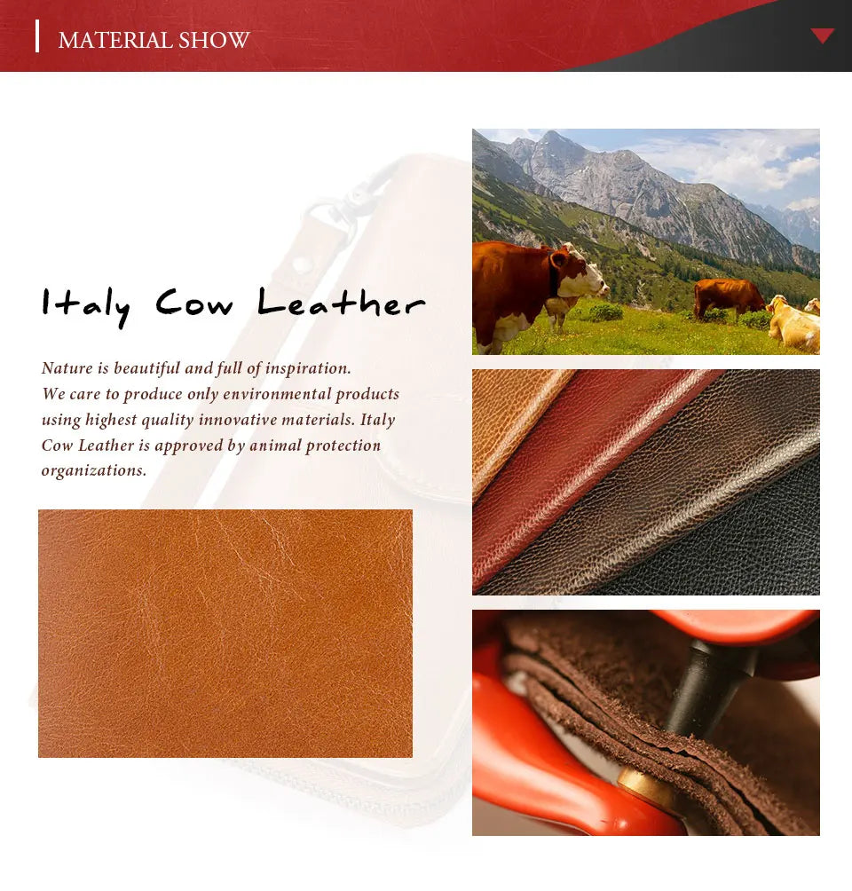 Luxury Cowhide Leather Wallet Women Long Multifunction Design – Elegant Men's Accessory | Accessorio Uomo Elegante