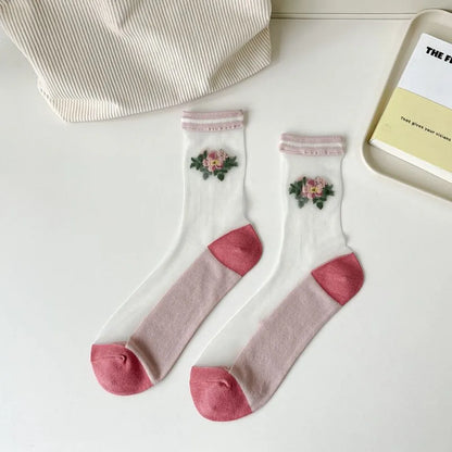 Transparent Lace Socks – Women’s Sweet Korean Style – Elegant Men's Accessory | Accessorio Uomo Elegante