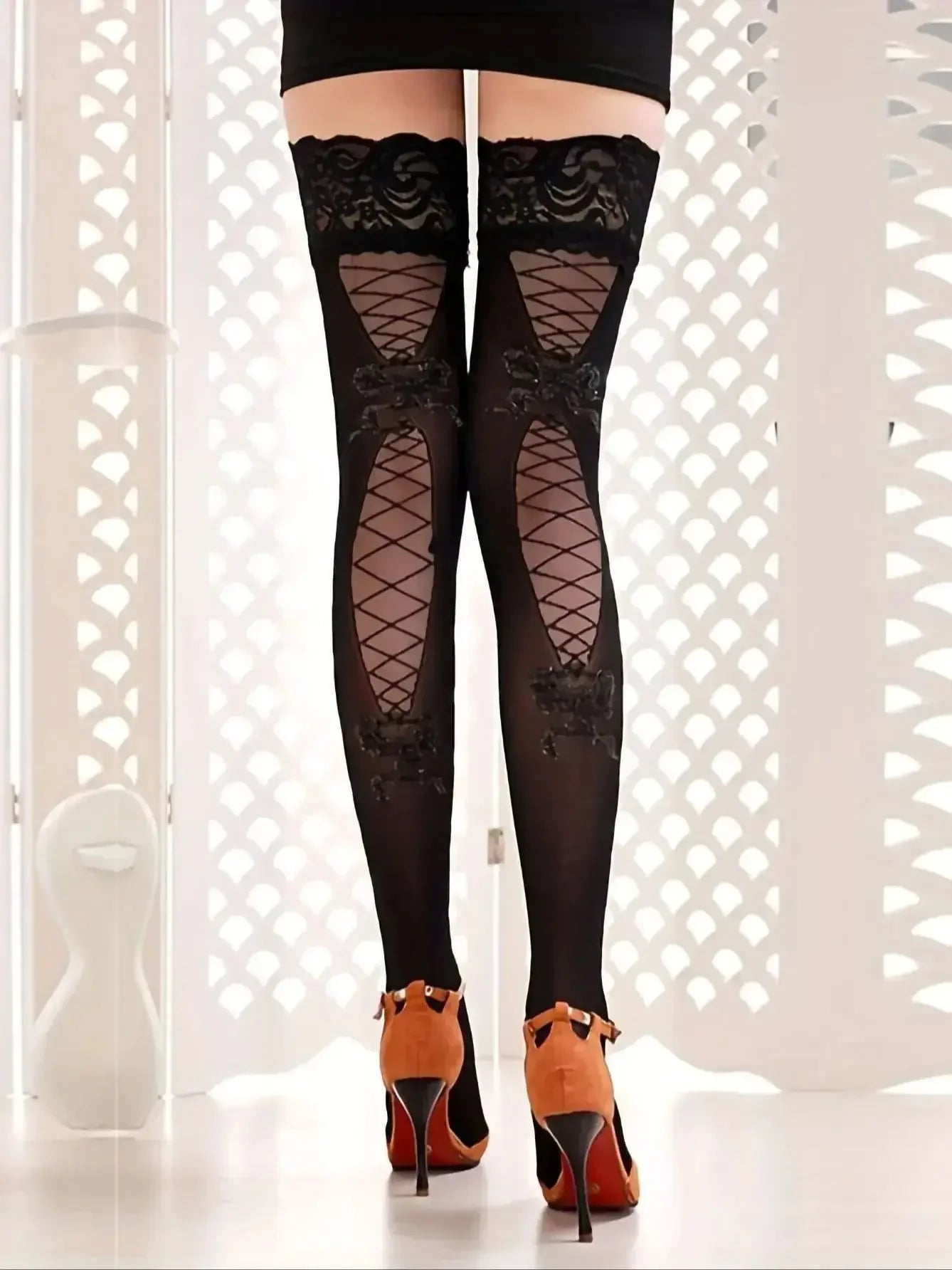 DRAVEN — Jacquard Silk Socks – Funny Non-Slip Lace Style