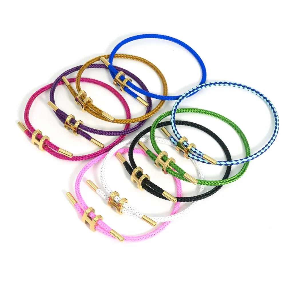 DRAVEN — 14K Gold-Plated Wire Rope Charm Bracelet