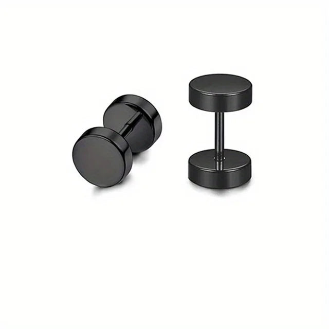 Black Stainless Steel Earring Set – Elegant Men's Accessory | Accessorio Uomo Elegante